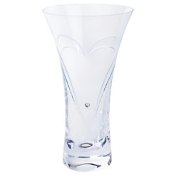 Dartington Crystal Romance Vase, Medium, Clear
